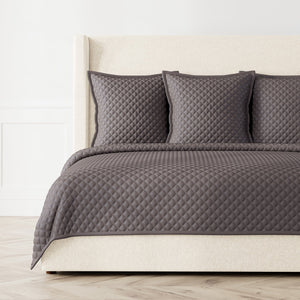 Double Diamond Coverlet Set - Charcoal | Ann Gish