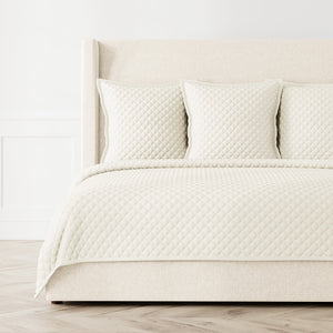 Double Diamond Coverlet Set - Ivory | Ann Gish