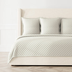 Double Diamond Coverlet Set - Silver | Ann Gish