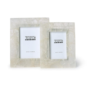 White Quartz Set of 2 Photo Frame | Tozai Home - EHM009-S2
