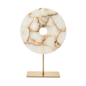 Genuine Agate Round Disc Sculpture on Iron base | Tozai Home - EHM013