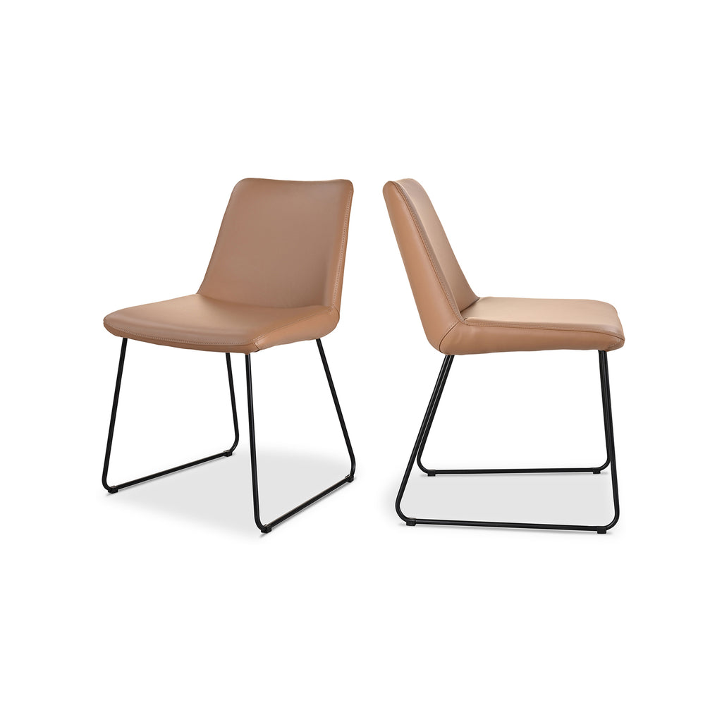 Villa Dining Chair Light Brown-Set Of Two | Moe's Furniture - EQ-1010-21