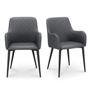 Cantata Dining Chair Mayon Black Vegan Leather-Set Of Two | Moe's Home Collection - ER-2040-02