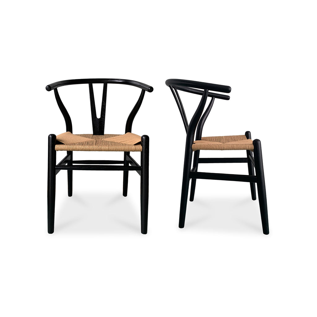 Ventana Dining Chair Black And Natural-Set Of Two | Moe's Furniture - FG-1015-37