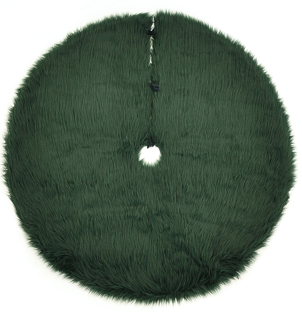 Momeni Rug Furry Tree Skirt Collection | Green - FTREEFTS-1GRN500R