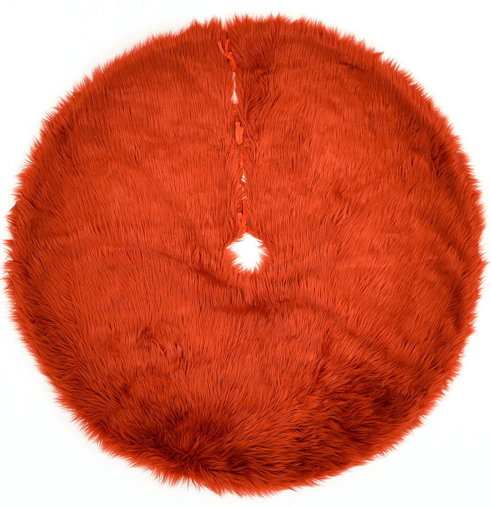 Momeni Rug Furry Tree Skirt Collection | Red - FTREEFTS-1RED500R