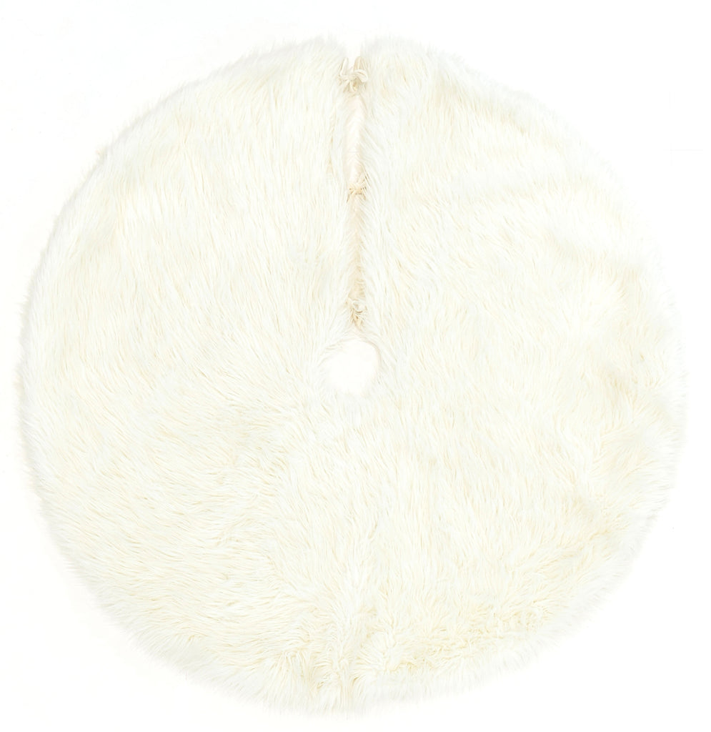 Momeni Rug Furry Tree Skirt Collection | White - FTREEFTS-1WHT500R
