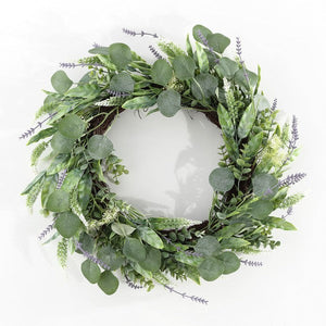 Faux 22" Eucalyptus & Fennel Wreath | Safavieh - FXP1029