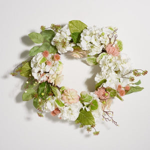 Faux 28" Hydrangea & Magnolia Wreath | Safavieh - FXP1031
