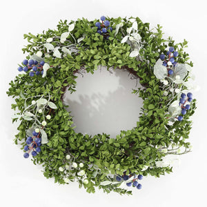 Faux 24" Boxwood & Berry Wreath | Safavieh - FXP1038