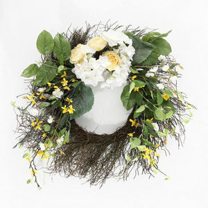 Faux 26" Hydrangea & Blossom Wreath | Safavieh - FXP1039