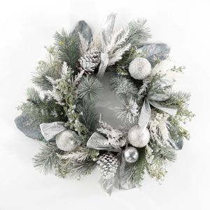 Faux 26" Frosted Pine Wreath | Safavieh - FXP1077