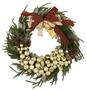 Luxe 34" Elegance Bow Wreath | Safavieh - FXP1099