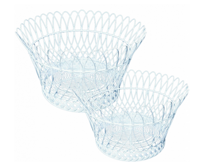 Beautiful New White French Wire Basket (Large) | Enchanted Home - GLA115