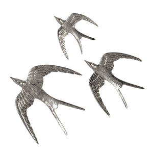Set of Three Nickel Birds in Flight | John Richard - GBG-2791S3