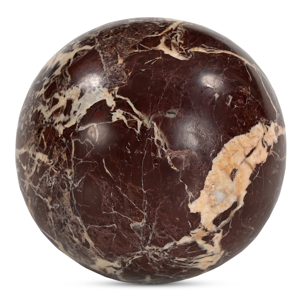 Odessa Sphere Tabletop Accent Red Levanto Marble | Moe's Furniture - GZ-1173-22