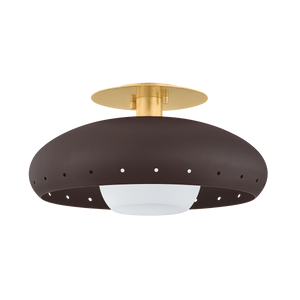 KIMBER Flush Mount - Aged Brass/Textured Bronze W/Hi-Light | Mitzi Lighting - H1015501-VGL/TBZH