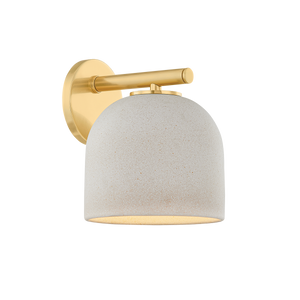 CARA Wall Sconce - Aged Brass/Ceramic Cream Pebble | Mitzi Lighting - H1025101-AGB/CCP
