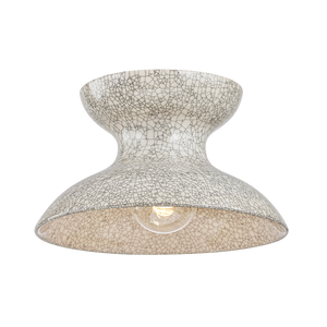 Carina Flush Mount - Aged Brass/Ceramic Belgian Crackle | Mitzi Lighting - H1074501-AGB/CBC