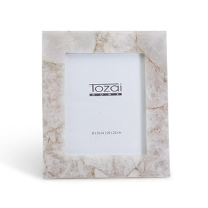 Two's Company 8 x 10 White Quartz Photo Frame