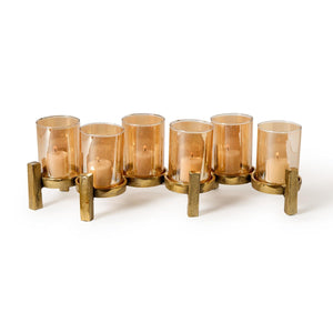 Set of 6 Luster Amber Candle Decorative Centerpiece for FlowerSet of Candles | Tozai Home - HIT936