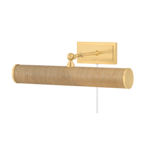 Holly Picture Light - 16.25"W - Aged Brass/Grasscloth | Mitzi Lighting - HL263202-AGB/GC