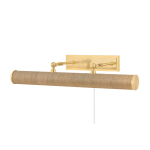 Holly Picture Light - 24.25"W - Aged Brass/Grasscloth | Mitzi Lighting - HL263203-AGB/GC