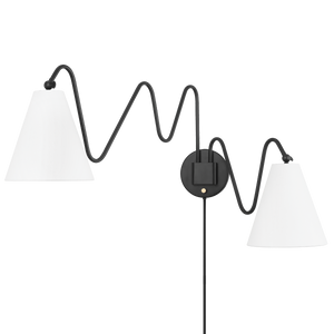 Onda Plug-in Sconce | Mitzi Lighting - HL699102-SBK
