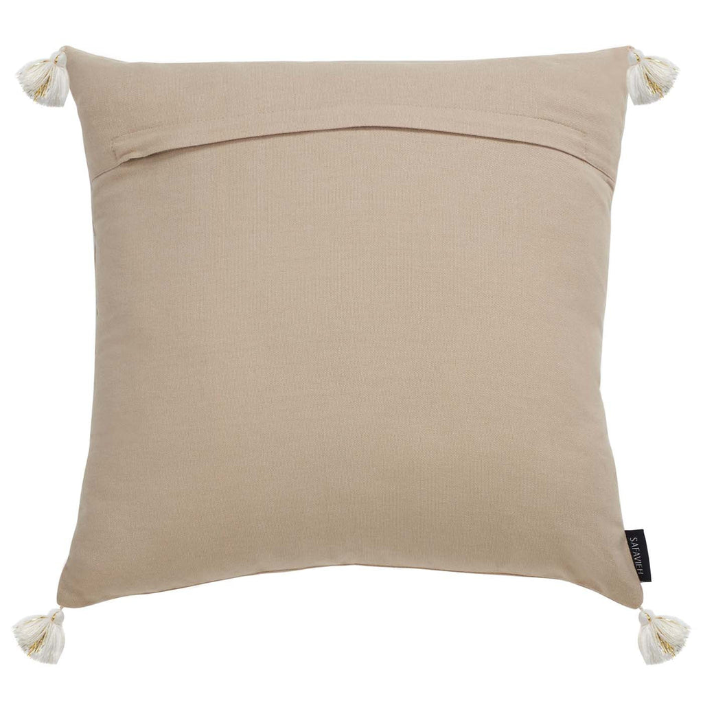 Safavieh Simone Snowflake Pillow , HOL4003 - Beige / Gold