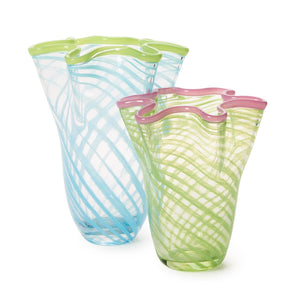 Rialto, Set of 2 Swirl Flare Vase | Tozai Home - HTY003-S2