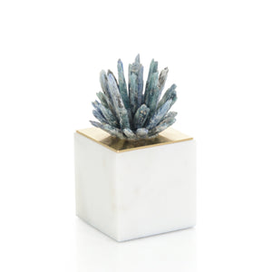 Cyanite Starburst on Marble Sculpture II | John Richard - JRA-14337