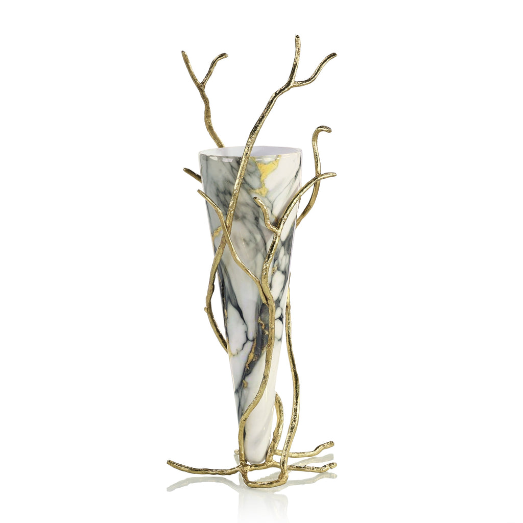 Overgrown Glass Vase, White