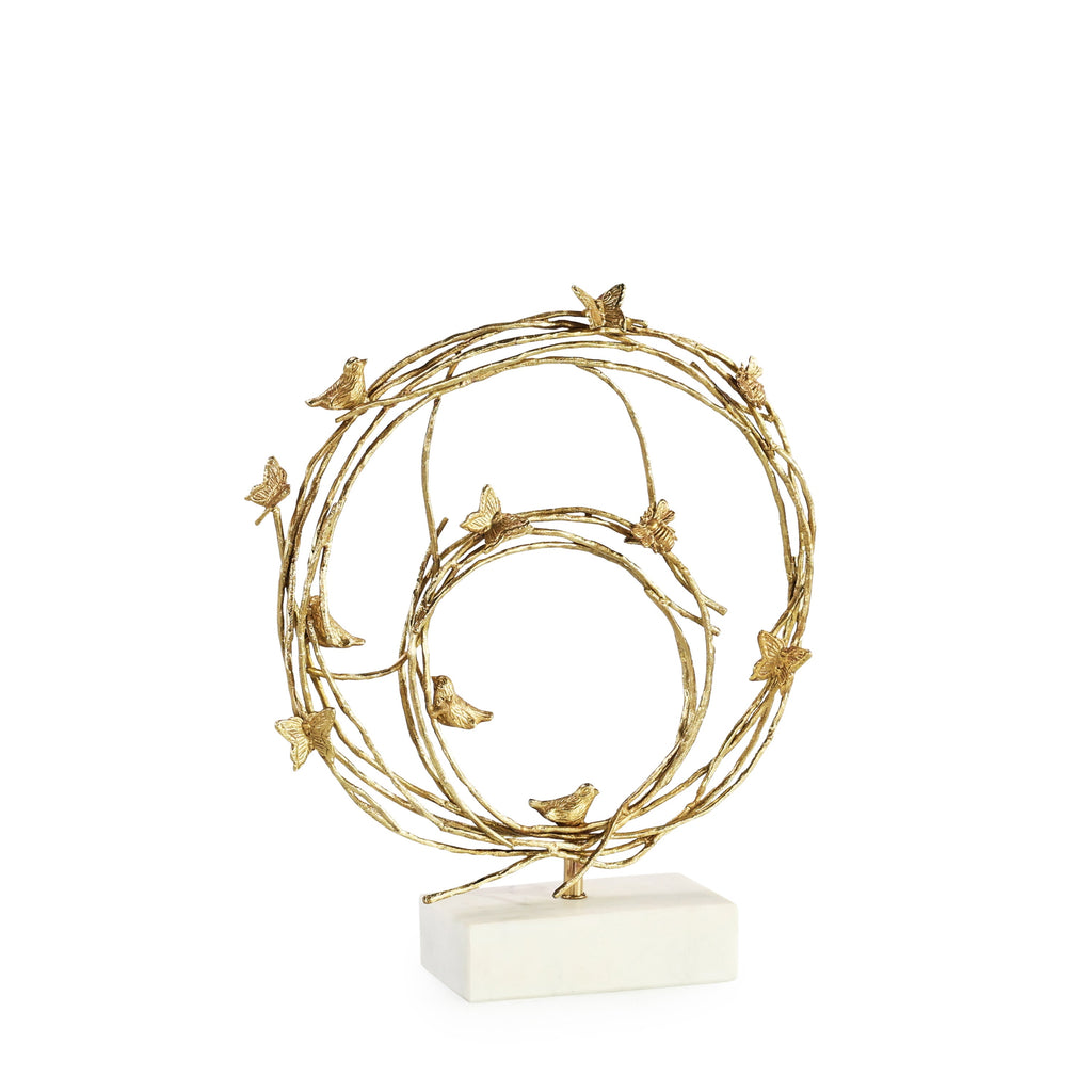 Roost Sculpture, Small Brass