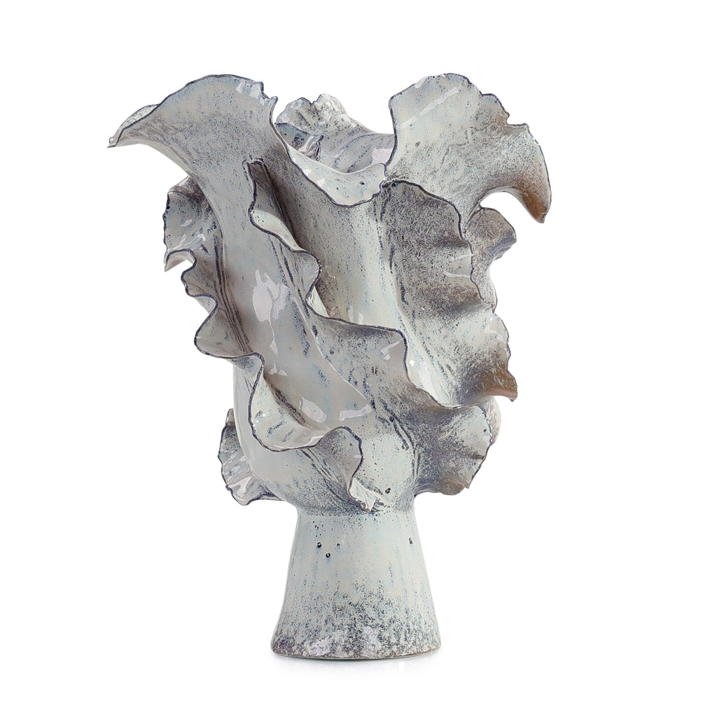 Waved Porcelain Vase, Large