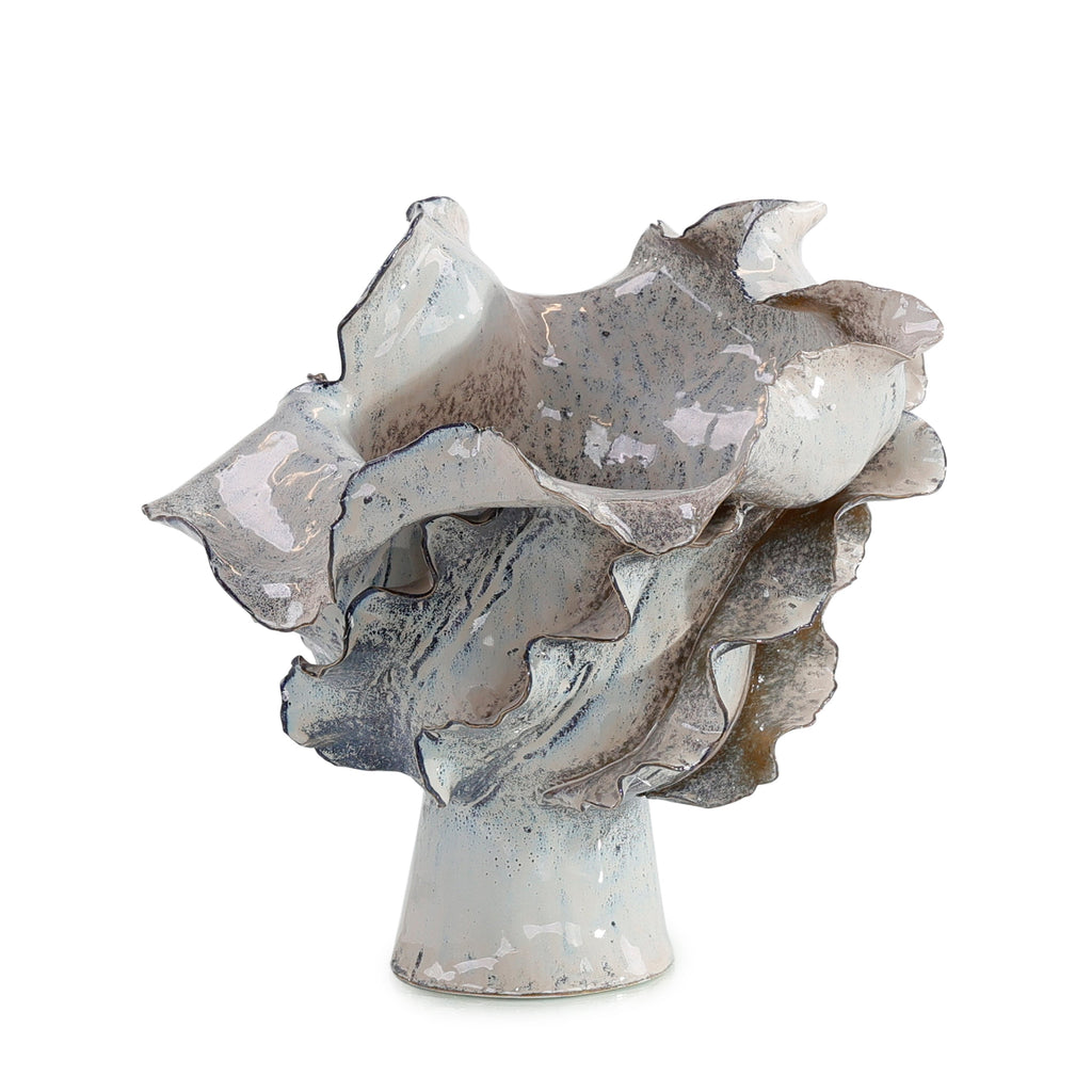 Waved Porcelain Vase, Small