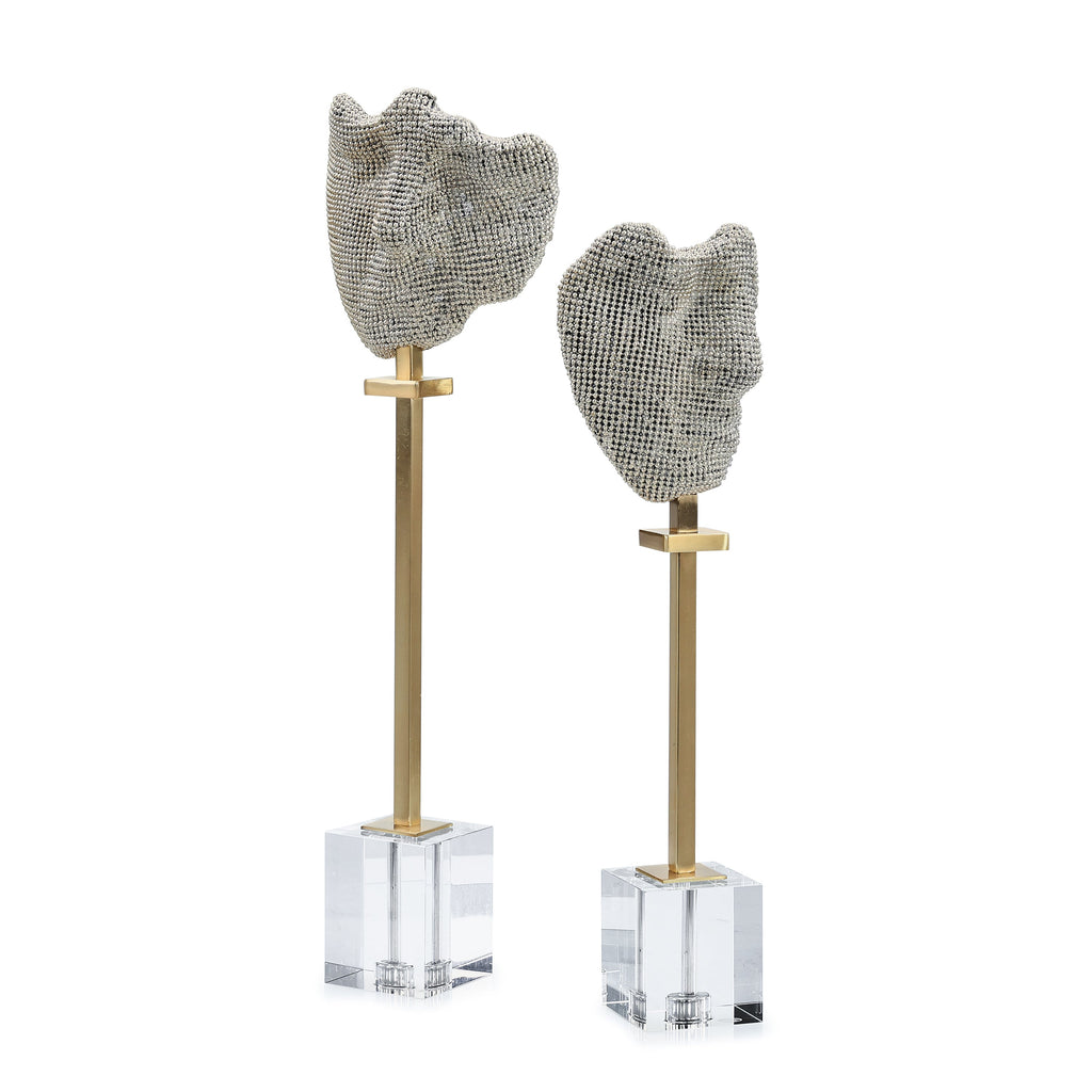 Fractured Expression Sculptures, Set of 2