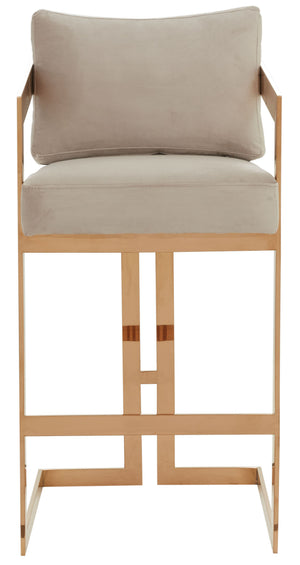 Safavieh Couture Taraji Velvet Bar Stool - Giotto Almond