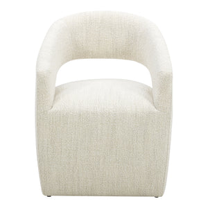 Barrow Rolling Dining Chair Performance Fabric White Mist | Moe's Home Collection - KQ-1024-18-USA