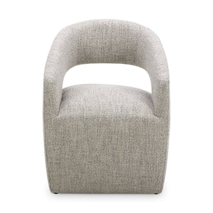 Barrow Rolling Dining Chair Performance Fabric Grey Storm | Moe's Home Collection - KQ-1024-39-USA