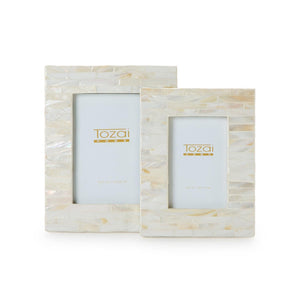 Set of 2 Opalescent Mother of Pearl Photo Frames | Tozai Home - LAC133-S2
