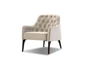 ELLINGTON Lounge Chair Oyster Velvet Solid Wood Black Legs | Mobital - LAR-ELLI-OYST-BLACK