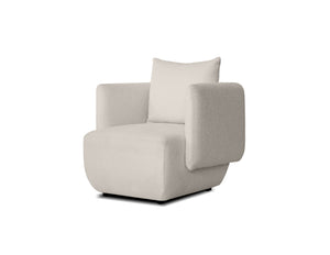 PROBE Lounge Chair Cream Boucle Fabric | Mobital - LAR-PROB-CRBO-