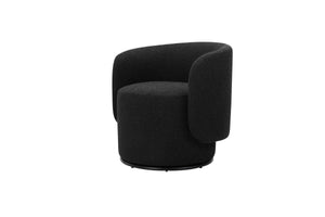 BIARRITZ Swivel Lounge Chair Licorice Boucle Fabric | Mobital - LCH-BIAR-LICO-BOUC