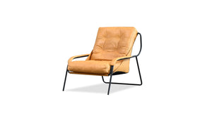 BREUER Lounge Chair Antique Rum Leather Charcoal Iron Powder Coated Legs | Mobital - LCH-BREU-ARUM-CHIR