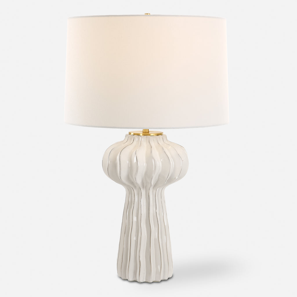 Uttermost Wrenley Ridged White Table Lamp - 30258-1