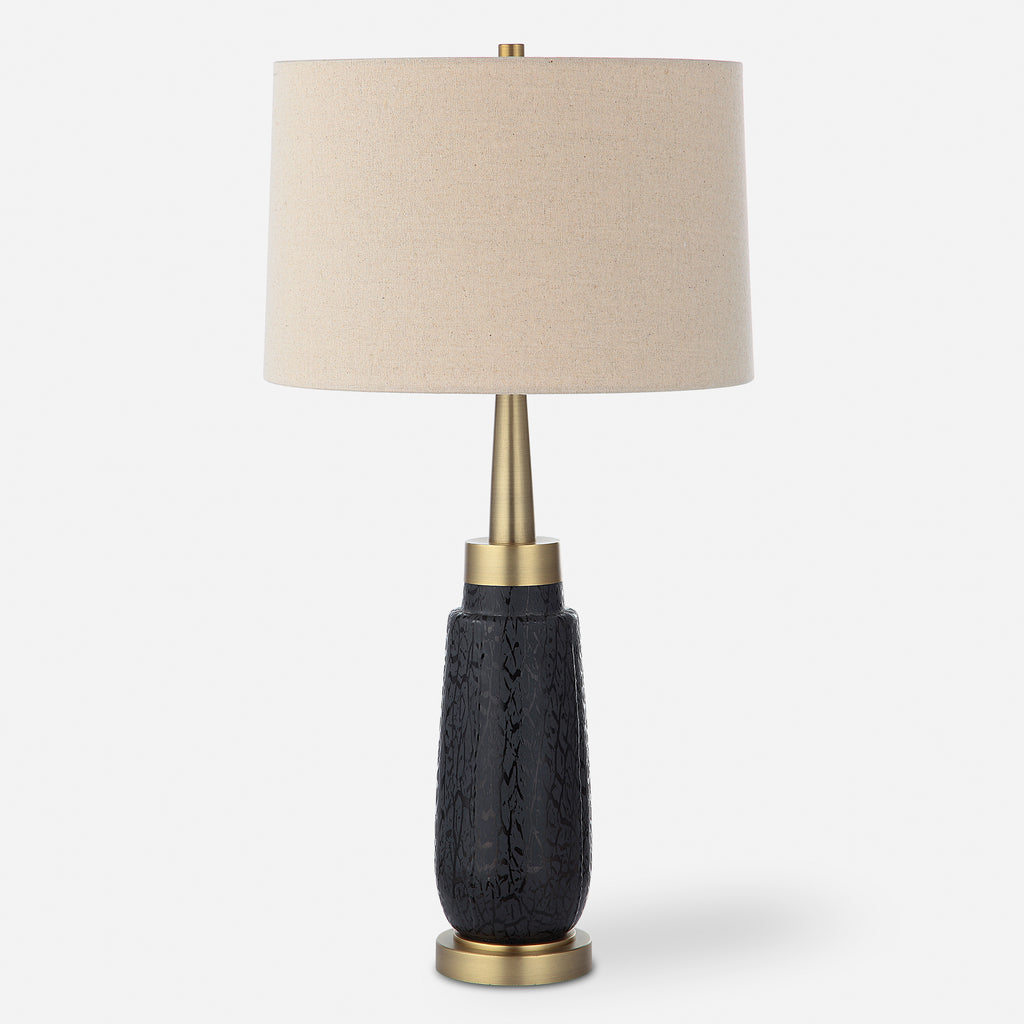 Uttermost Spyglass Black Wood Grain Table Lamp - 30261