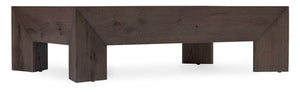 Wade Chunky Rectangle Cocktail Table - Dark Wood | Hooker Furniture - M08-80310-89
