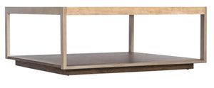 Hammon Travertine/Metal Square Coffee Table | Hooker Furniture - M11-80110-00