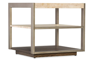 Hammon Travertine/Metal Square Side Table | Hooker Furniture - M11-80113-00