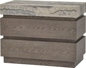 Monaco Nightstand - Stream Onyx with Madeira | McGuire Furniture - MCA1708